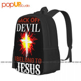 Back Off Devil I Belong To Jesus Large Beach Bag