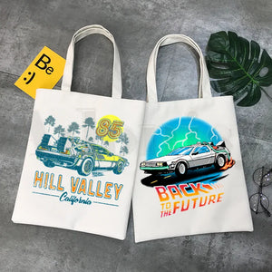 Back To The Future Graphic Cartoon Print Canvas Shoulder Bag Harajuku Funny