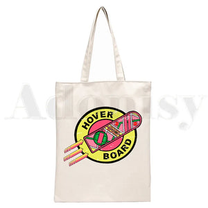 Back To The Future Graphic Cartoon Print Canvas Shoulder Bag Harajuku Funny