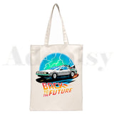Back To The Future Graphic Cartoon Print Canvas Shoulder Bag Harajuku Funny