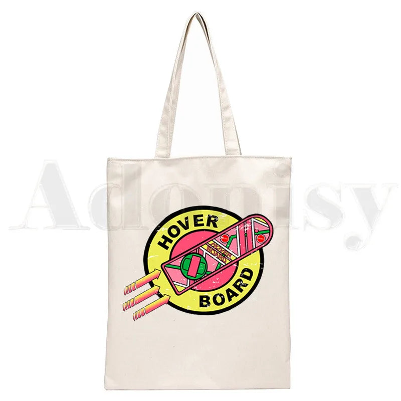 Back To The Future Graphic Cartoon Print Canvas Shoulder Bag Harajuku Funny