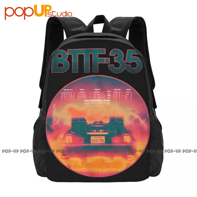 Back To The Future Movie Bttf-35 Backpack Large Capacity Print Foldable Sports B