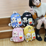 Bear Cartoon Canvas Schoolbag Girl Backpack