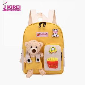 Bear Cartoon Canvas Schoolbag Girl Backpack