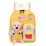 Bear Cartoon Canvas Schoolbag Girl Backpack