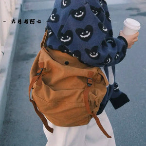 Unisex Vintage Backpack Women High-Capacity Softback Bookbag