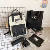 Canvas High School Backpack Set for Teenage Girl