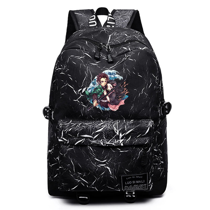 Anime Demon Slayer High Schoolbag Casual Packsack Mochila Student Travel Bag