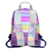 Colorful Stripes Transparent Backpack Bag Ladies Travel Bag Female Backpack