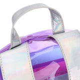 Striped Plastic Transparent Backpack Ladies Travel Bag
