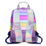 Colorful Stripes Transparent Backpack Bag Ladies Travel Bag