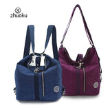 Casual Zipper Solid Sewing Backpack Retro Style Student Daily Bag Girls