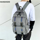 Reflective Strip Nylon Backpack School Travel Bag