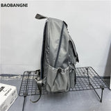 Reflective Strip Nylon Backpack School Travel Bag