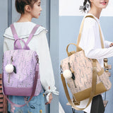 Flower Print Women's School Backpack Casual Travel Bag