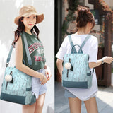 Flower Print Women School Backpack Casual Travel Bag