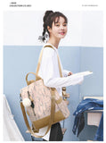 Flower Print School Backpack Women Travel Bag