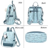 Flower Print Women School Backpack Casual Travel Bag