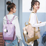 Flower Print Women School Backpack Casual Travel Bag