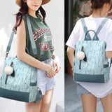 Flower Print Women's School Backpack Casual Travel Bag