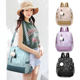Flower Print School Backpack Women Travel Bag