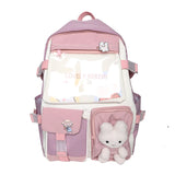 Plush Doll Rabbit Backpack Large Capacity Schoolbag for Teenage Girls Boys