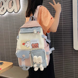 Plush Doll Rabbit Backpack Large Capacity Schoolbag for Teenage Girls Boys