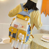 Plush Doll Rabbit Backpack Large Capacity Schoolbag for Teenage Girls Boys