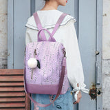 Flower Print Women Backpack Casual School Bag