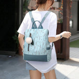 Flower Print Women Backpack Casual School Bag
