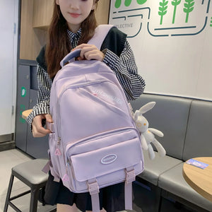 Canvas School Bag for Teenage Girl Casual Rucksack Travel