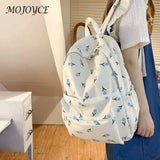 Floral Prints Backpack Large Capacity Teen Shoulder Bag Nylon Mochila