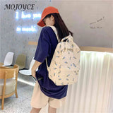 Floral Prints Backpack Large Capacity Teen Shoulder Bag Nylon Mochila