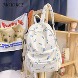 Floral Prints Backpack Large Capacity Teen Shoulder Bag Nylon Mochila