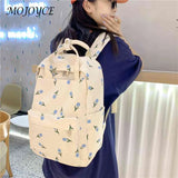 Floral Prints Backpack Large Capacity Teen Shoulder Bag Nylon Mochila