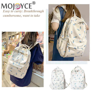 Floral Prints School Backpack for Girls Large Capacity Laptop Bag