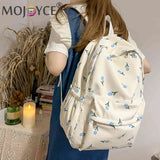 Floral Prints School Backpack for Girls Large Capacity Laptop Bag