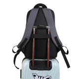 Men's Laptop Backpack 15.6-Inch Multi-Pocket Business Travel Bag Gray