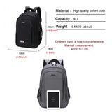 Men's Laptop Backpack 15.6-Inch Multi-Pocket Business Travel Bag Gray