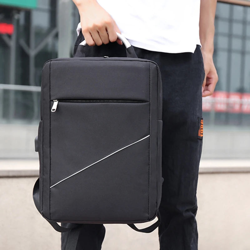 Waterproof Nylon Laptop Bag USB Charging Rucksack