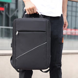 Waterproof Nylon Laptop Bag USB Charging Rucksack