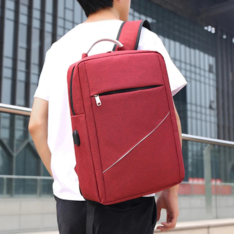 Waterproof Nylon Laptop Bag USB Charging Rucksack
