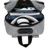 Men's Waterproof Oxford Urban Backpack Laptop 13.3 Inch USB Charging Gray Rucksa