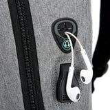 Men's Waterproof Oxford Urban Backpack Laptop 13.3 Inch USB Charging Gray Rucksa