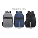 Men's Waterproof Oxford Urban Backpack Laptop 13.3 Inch USB Charging Gray Rucksa