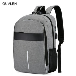 Men's Waterproof Oxford Urban Backpack Laptop 13.3 Inch USB Charging Gray Rucksa