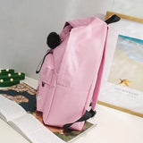 Pink Canvas Schoolbag Small Backpack Girl Women Men