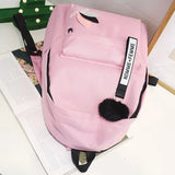 Pink Canvas Schoolbag Small Backpack Girl Women Men