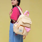Girls Nylon Backpack Casual Bookbag Preppy Style