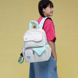Girls Nylon Backpack Casual Bookbag Preppy Style